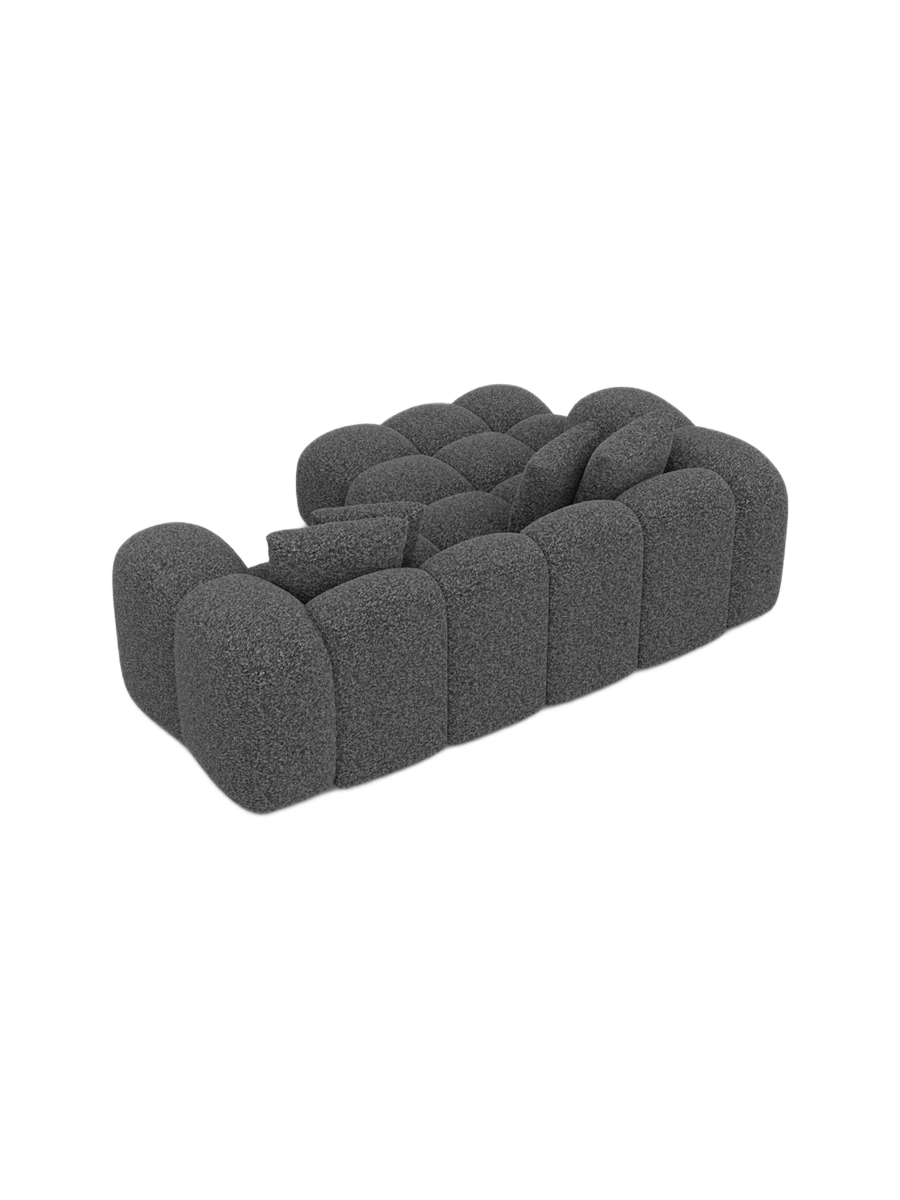 
3-Sitzer Design Ecksofa „Alba Studio“ mit Bouclé-Bezug - Bouclé Graphit / Eckteil links