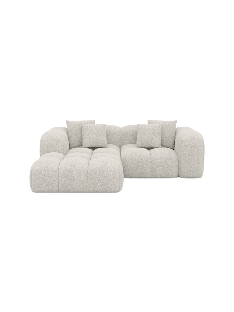 
3-Sitzer Design Ecksofa „Alba Studio“ mit Bouclé-Bezug - Bouclé Graphit / Eckteil links