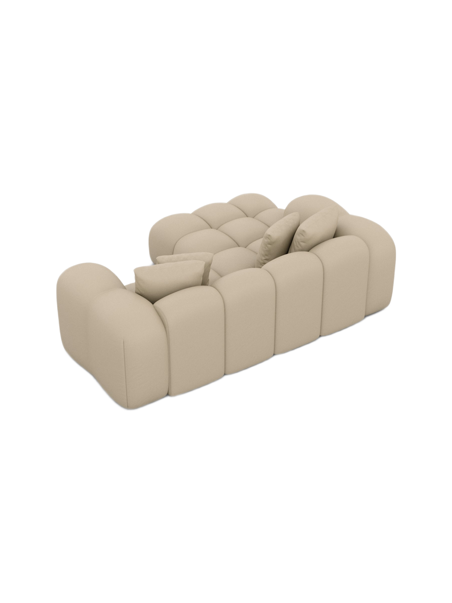 
3-Sitzer Design Echtleder Ecksofa „Alba Studio“ - Echtleder Beige / Eckteil links