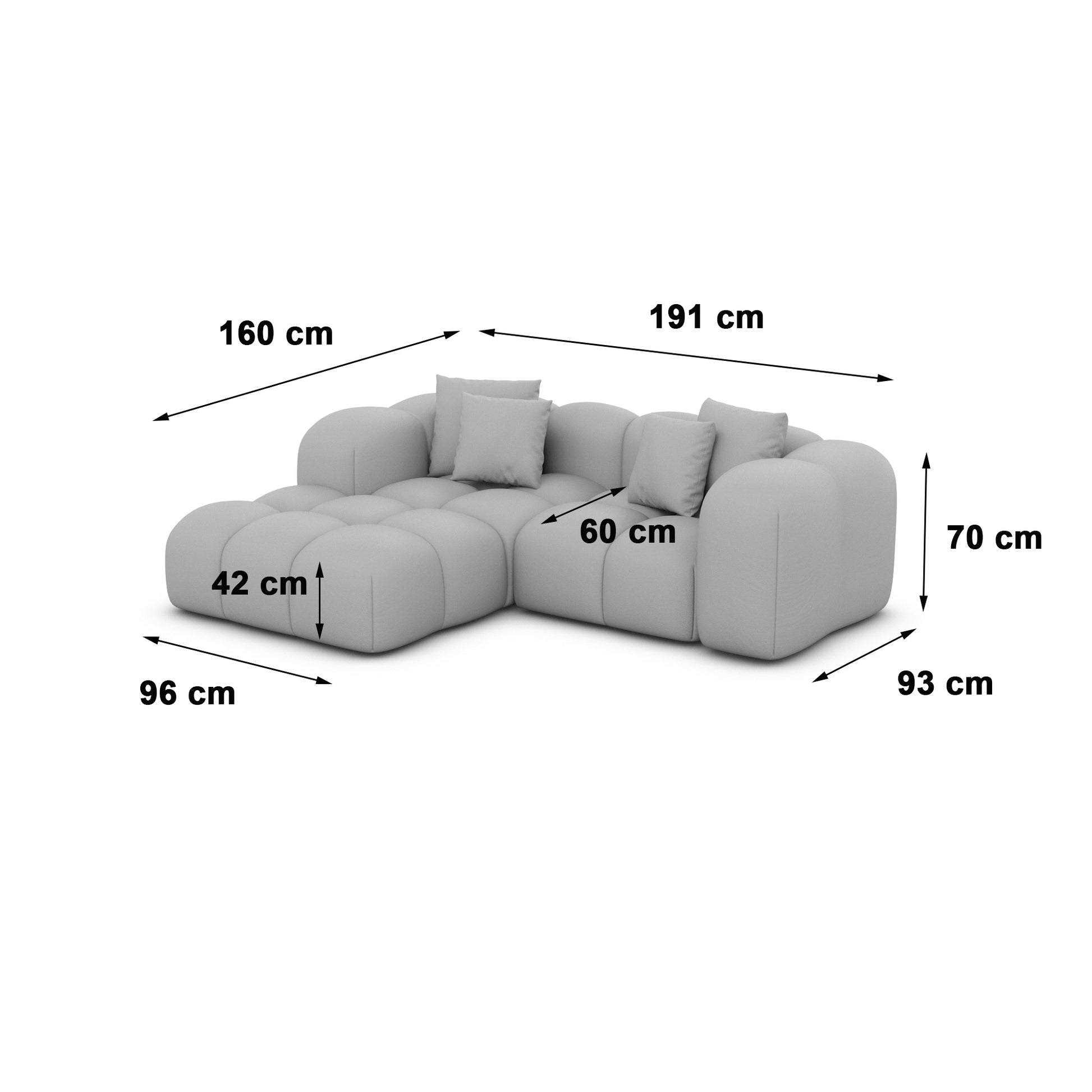 
3-Sitzer Design Echtleder Ecksofa „Alba Studio“ - Echtleder Beige / Eckteil links