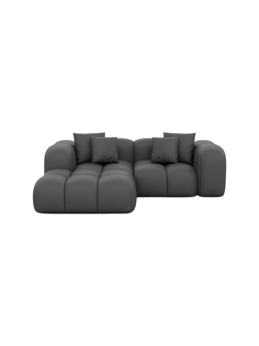 
3-Sitzer Design Echtleder Ecksofa „Alba Studio“ - Echtleder Beige / Eckteil links