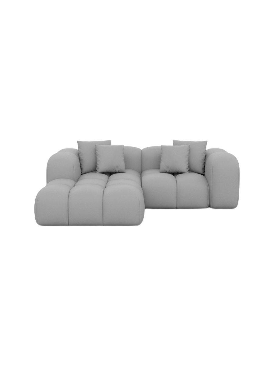 
3-Sitzer Design Echtleder Ecksofa „Alba Studio“ - Echtleder Beige / Eckteil links