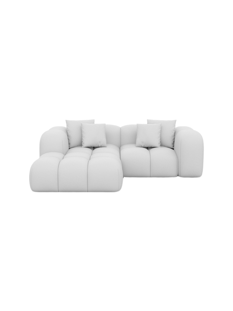 
3-Sitzer Design Echtleder Ecksofa „Alba Studio“ - Echtleder Beige / Eckteil links
