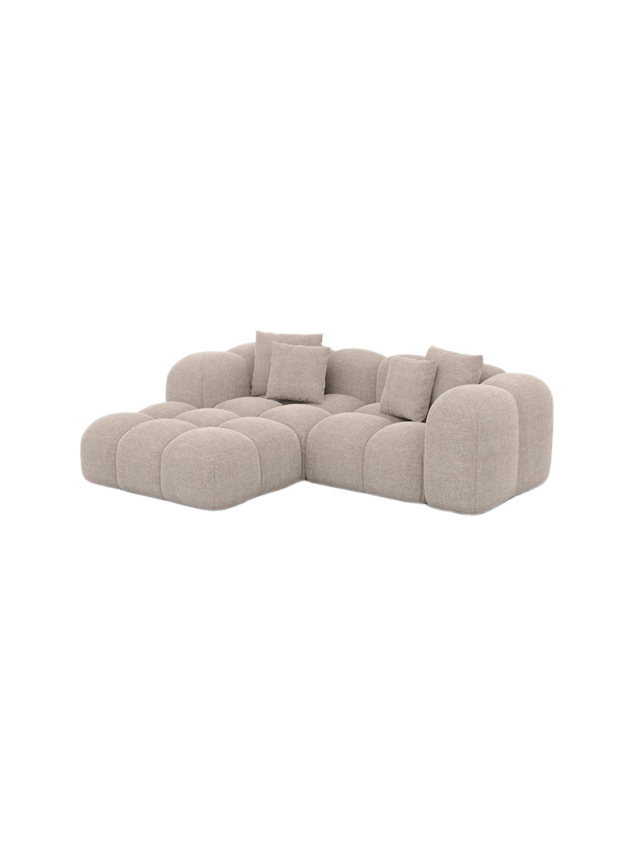 
3-Sitzer Design Ecksofa „Alba Studio“ mit Strukturstoff-Bezug - Strukturstoff Beige / Eckteil links