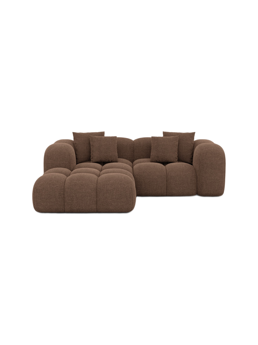 
3-Sitzer Design Ecksofa „Alba Studio“ mit Strukturstoff-Bezug - Strukturstoff Beige / Eckteil links