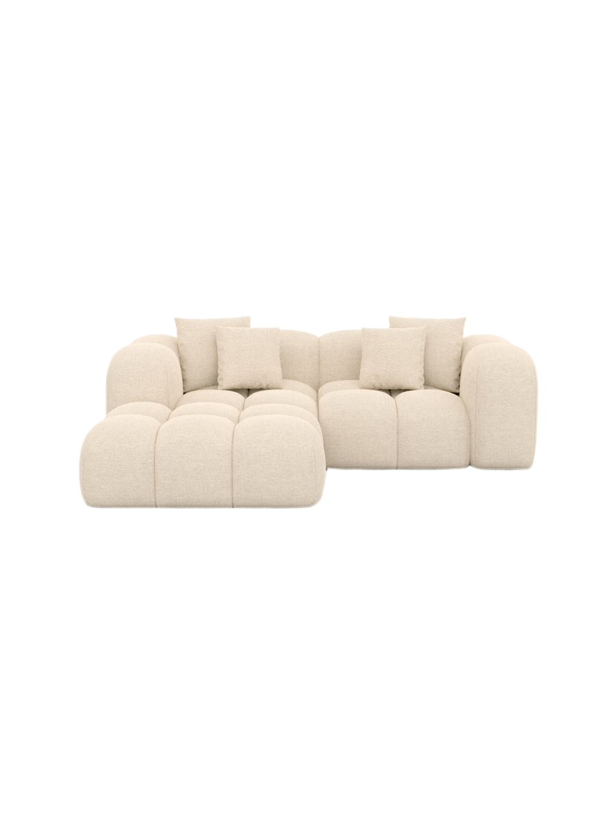 
3-Sitzer Design Ecksofa „Alba Studio“ mit Strukturstoff-Bezug - Strukturstoff Beige / Eckteil links