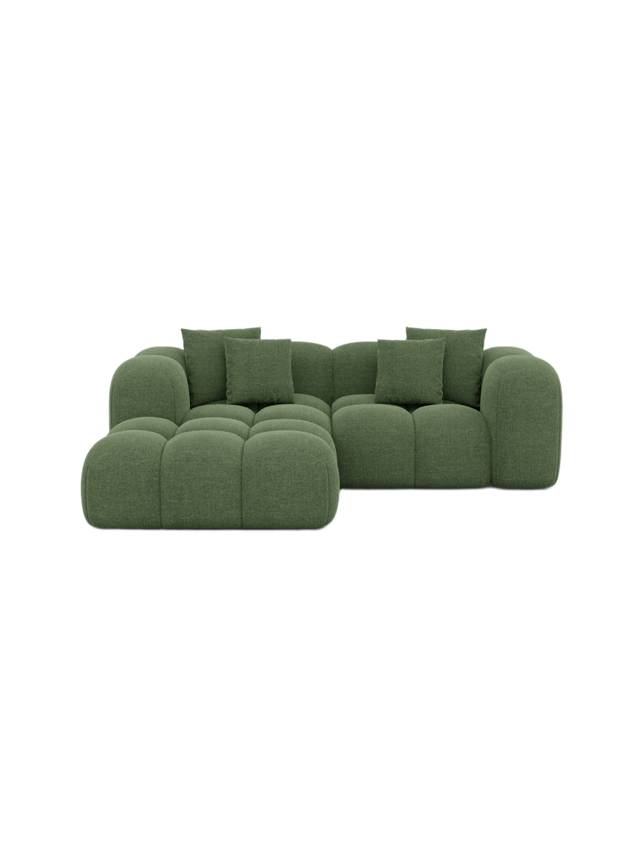 
3-Sitzer Design Ecksofa „Alba Studio“ mit Strukturstoff-Bezug - Strukturstoff Beige / Eckteil links