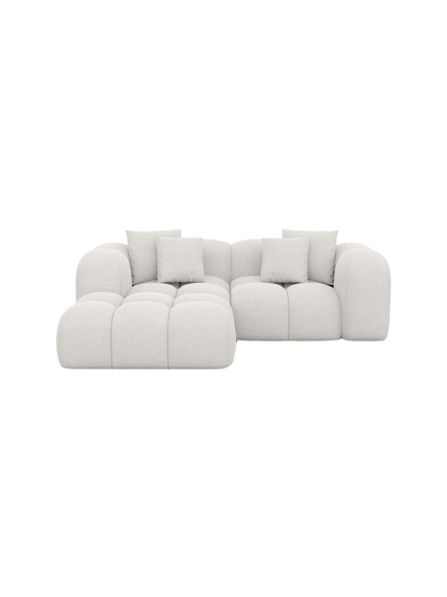 
3-Sitzer Design Ecksofa „Alba Studio“ mit Strukturstoff-Bezug - Strukturstoff Beige / Eckteil links