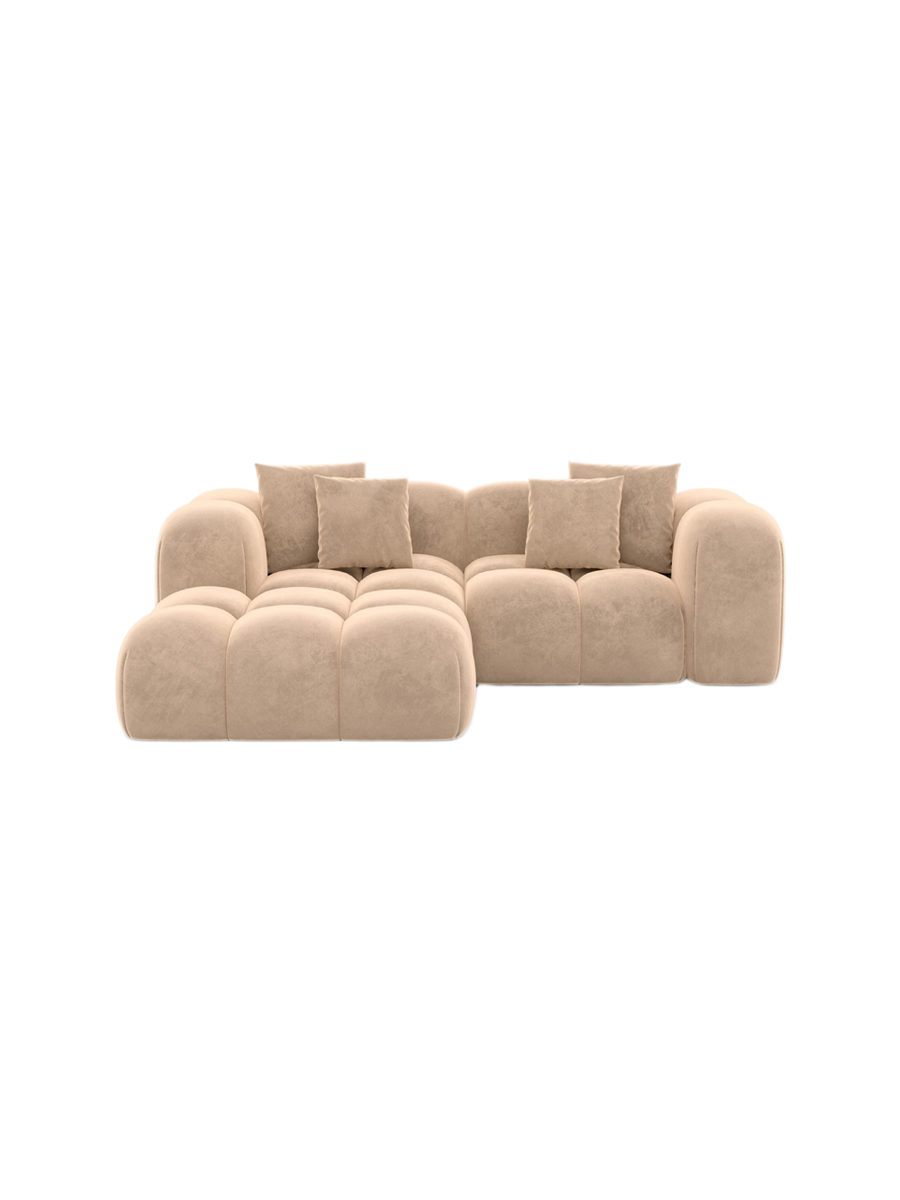 
3-Sitzer Design Ecksofa „Alba Studio“ mit Samtbezug - Samtbezug Königsblau / Eckteil links