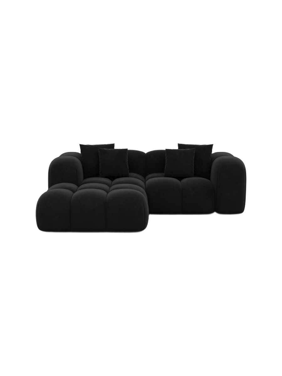 
3-Sitzer Design Ecksofa „Alba Studio“ mit Samtbezug - Samtbezug Königsblau / Eckteil links