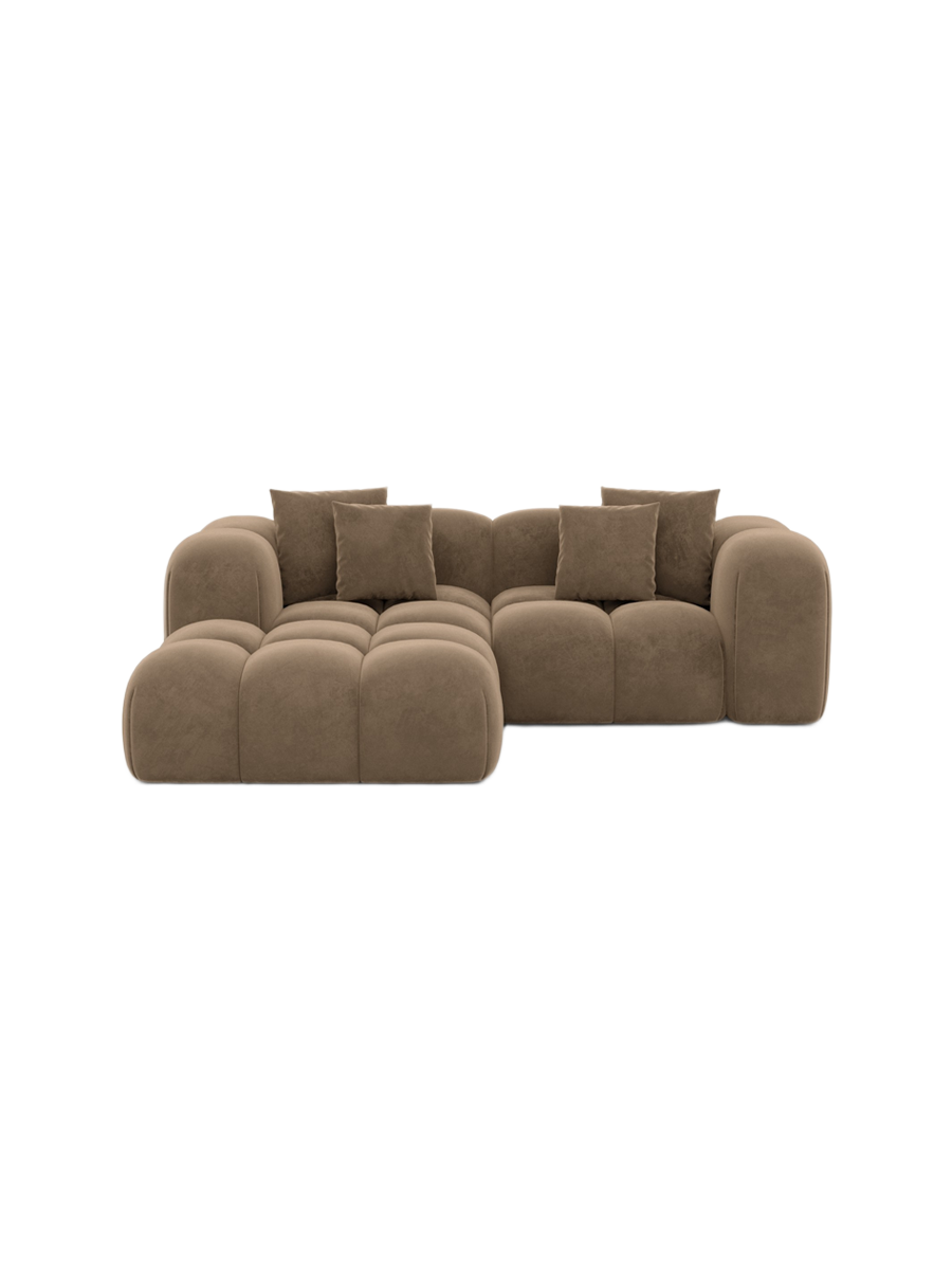 
3-Sitzer Design Ecksofa „Alba Studio“ mit Samtbezug - Samtbezug Königsblau / Eckteil links