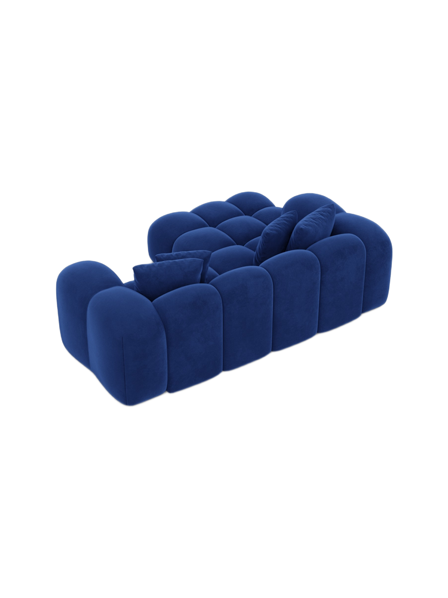 
3-Sitzer Design Ecksofa „Alba Studio“ mit Samtbezug - Samtbezug Königsblau / Eckteil links