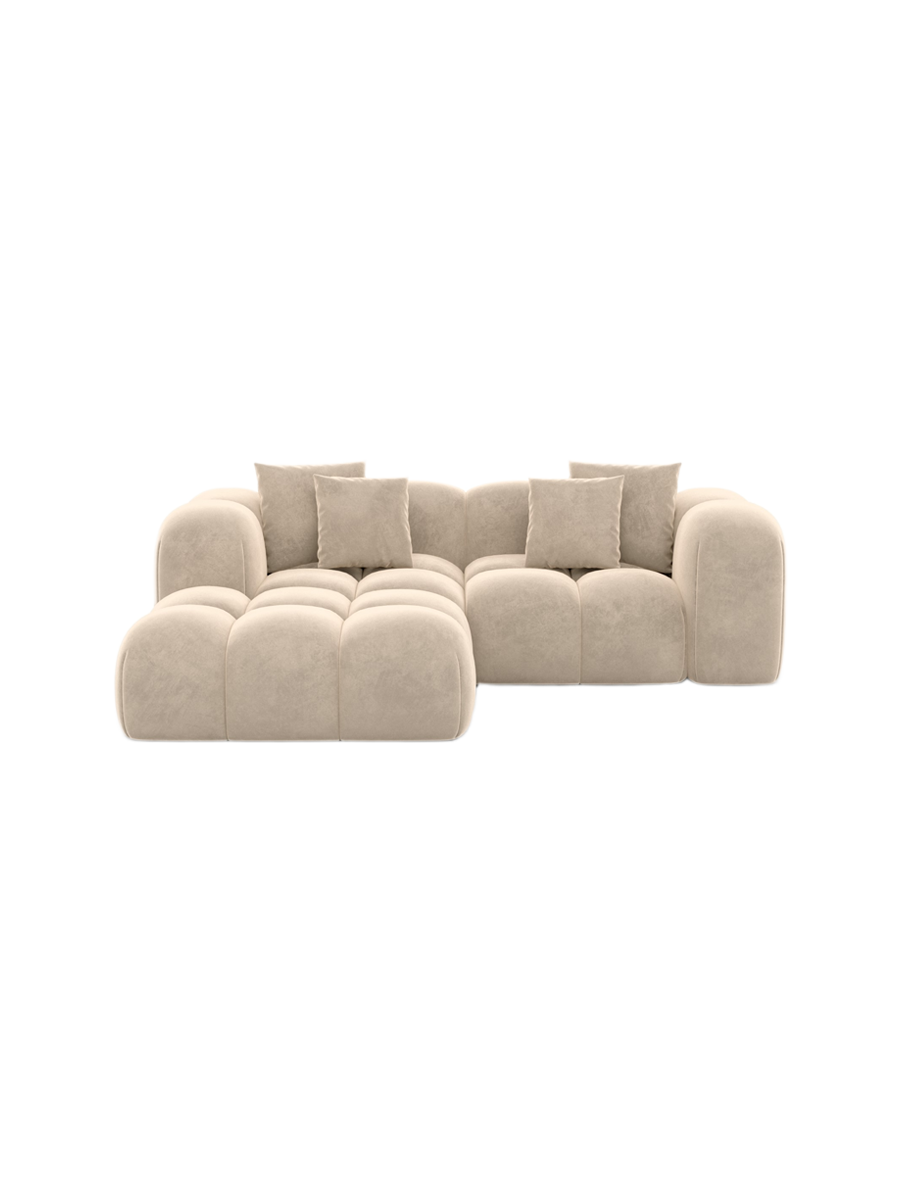 
3-Sitzer Design Ecksofa „Alba Studio“ mit Samtbezug - Samtbezug Königsblau / Eckteil links