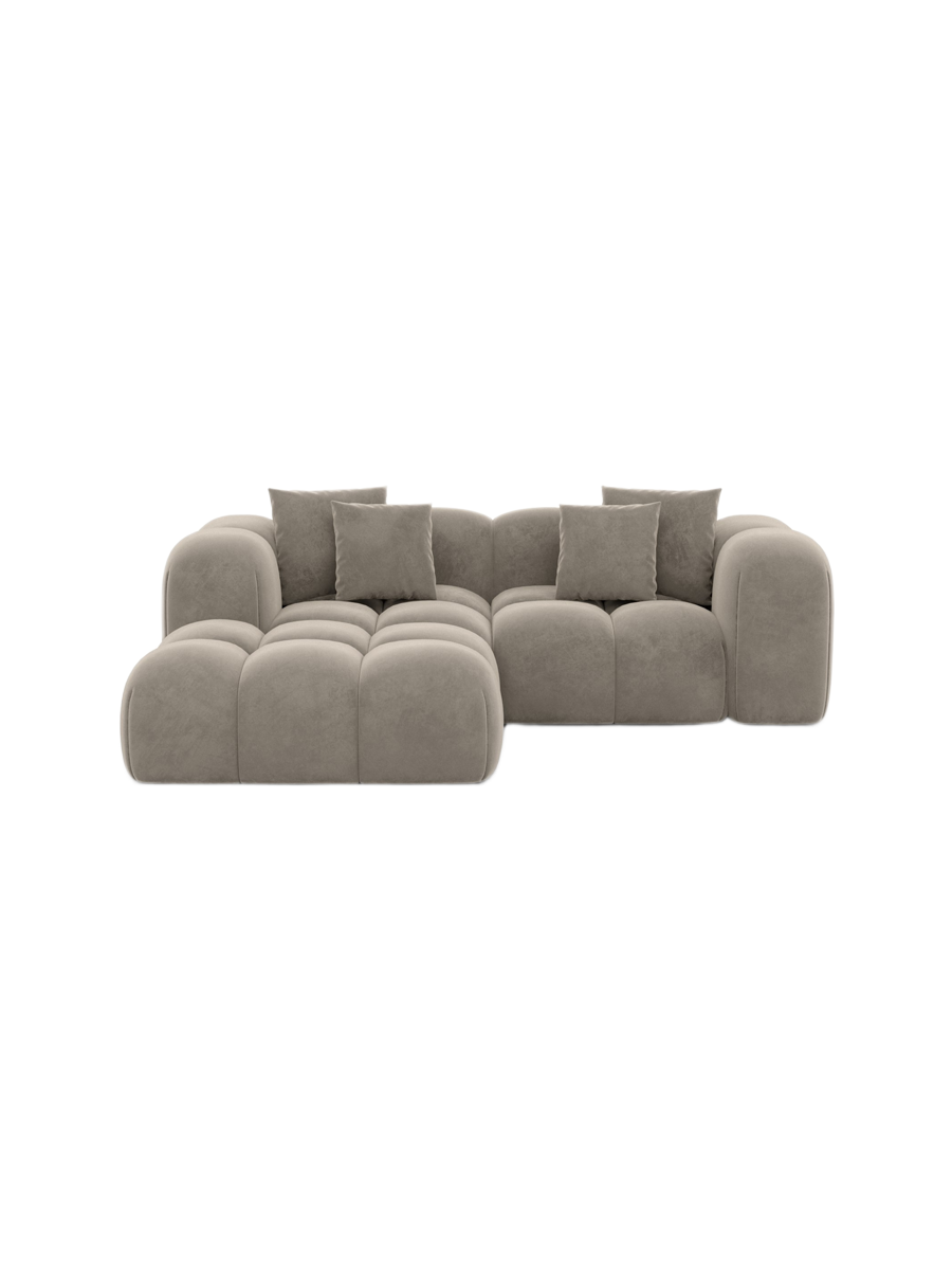 
3-Sitzer Design Ecksofa „Alba Studio“ mit Samtbezug - Samtbezug Königsblau / Eckteil links