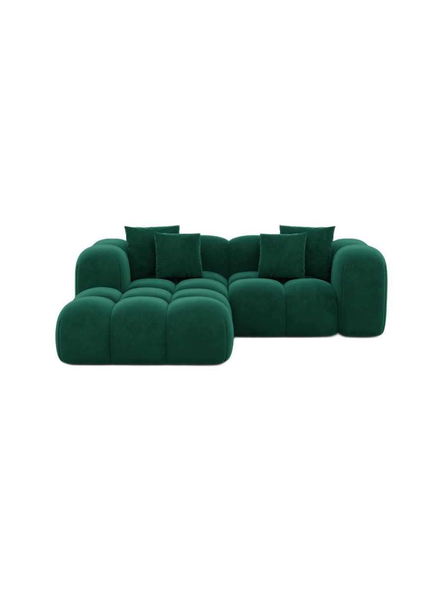 
3-Sitzer Design Ecksofa „Alba Studio“ mit Samtbezug - Samtbezug Königsblau / Eckteil links