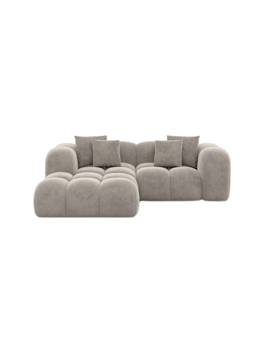 
3-Sitzer Design Ecksofa „Alba Studio“ mit Samtbezug - Samtbezug Königsblau / Eckteil links