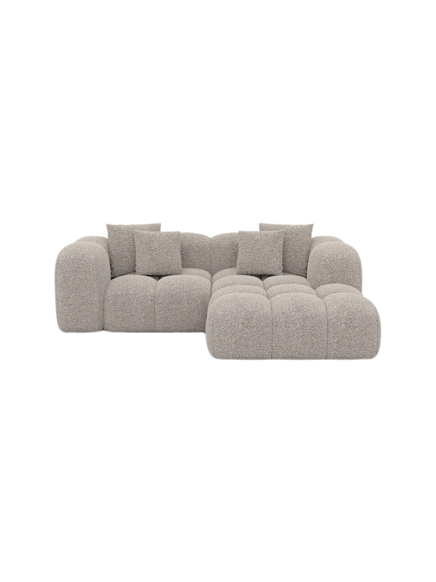
3-Sitzer Design Ecksofa „Alba Studio“ mit Bouclé-Bezug - Bouclé Graphit / Eckteil links