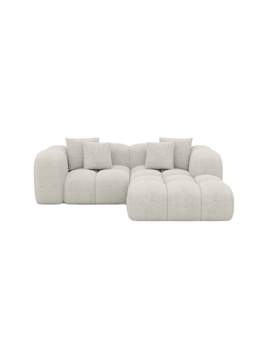 
3-Sitzer Design Ecksofa „Alba Studio“ mit Bouclé-Bezug - Bouclé Graphit / Eckteil links