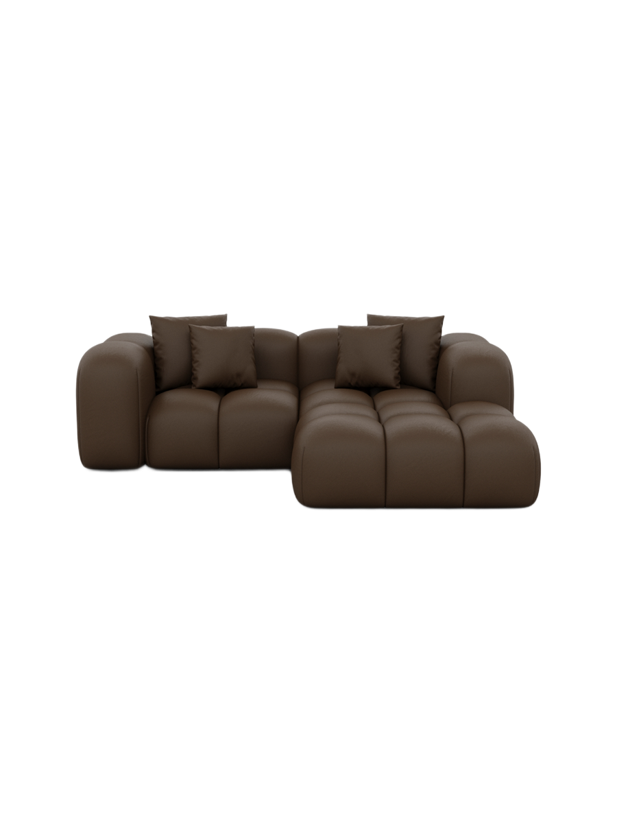 
3-Sitzer Design Echtleder Ecksofa „Alba Studio“ - Echtleder Beige / Eckteil links