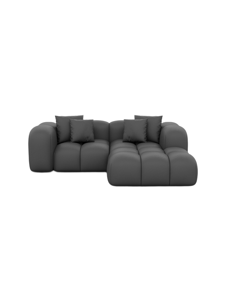 
3-Sitzer Design Echtleder Ecksofa „Alba Studio“ - Echtleder Beige / Eckteil links
