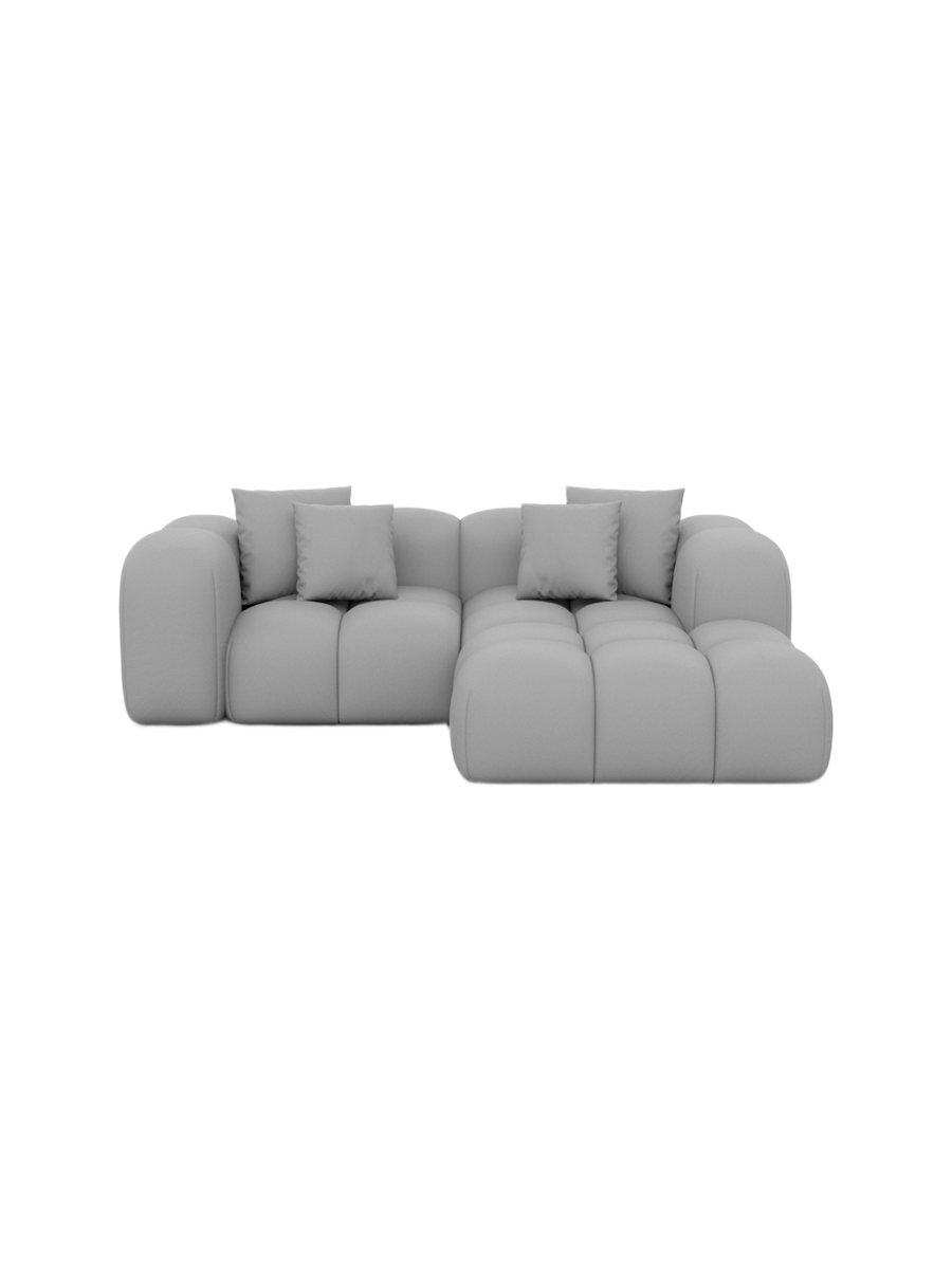 
3-Sitzer Design Echtleder Ecksofa „Alba Studio“ - Echtleder Beige / Eckteil links