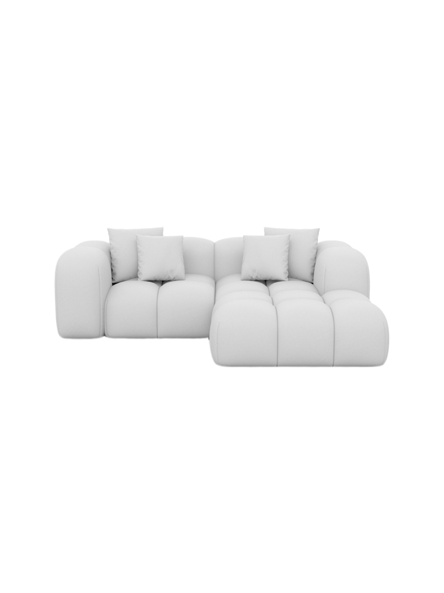 
3-Sitzer Design Echtleder Ecksofa „Alba Studio“ - Echtleder Beige / Eckteil links