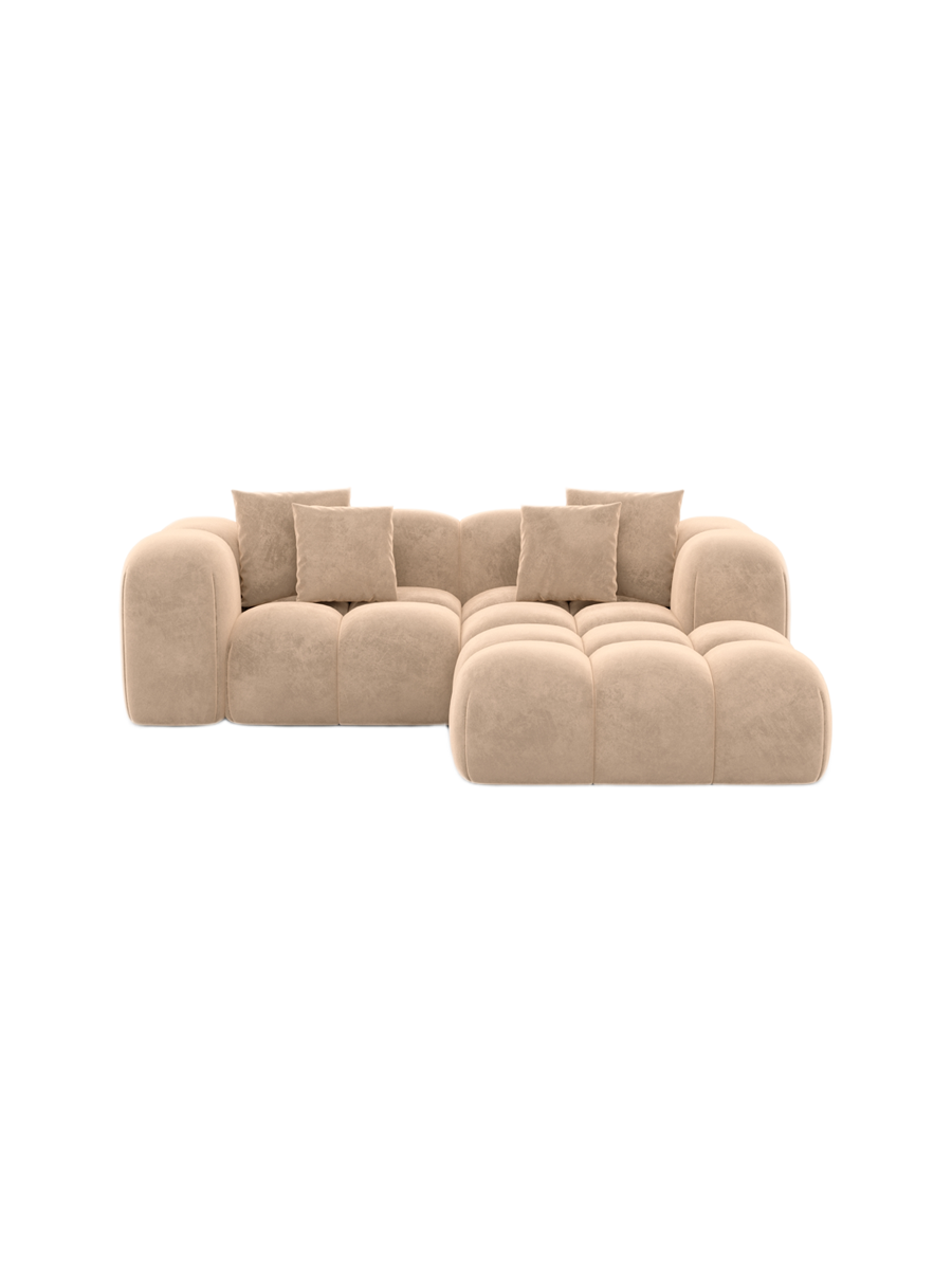 
3-Sitzer Design Ecksofa „Alba Studio“ mit Samtbezug - Samtbezug Königsblau / Eckteil links