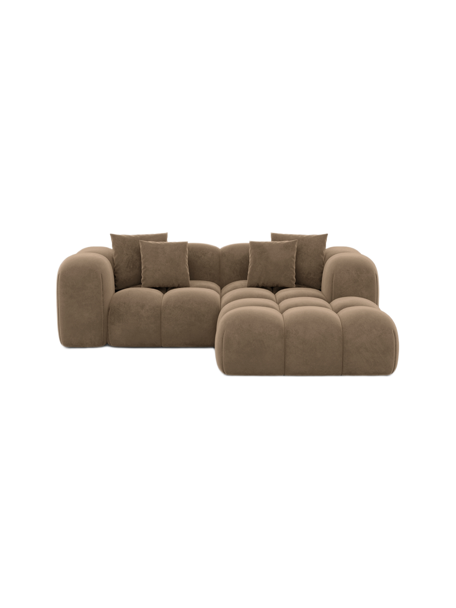 
3-Sitzer Design Ecksofa „Alba Studio“ mit Samtbezug - Samtbezug Königsblau / Eckteil links