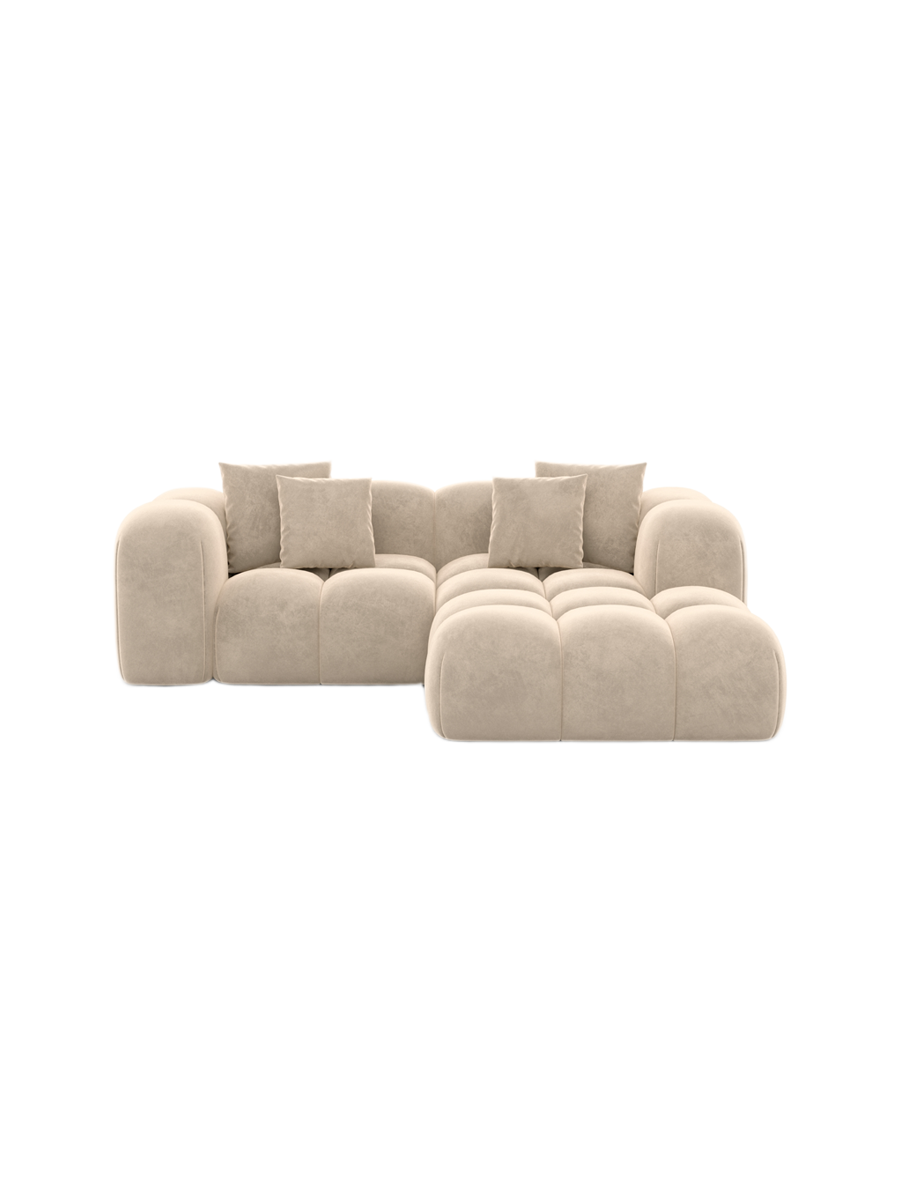 
3-Sitzer Design Ecksofa „Alba Studio“ mit Samtbezug - Samtbezug Königsblau / Eckteil links