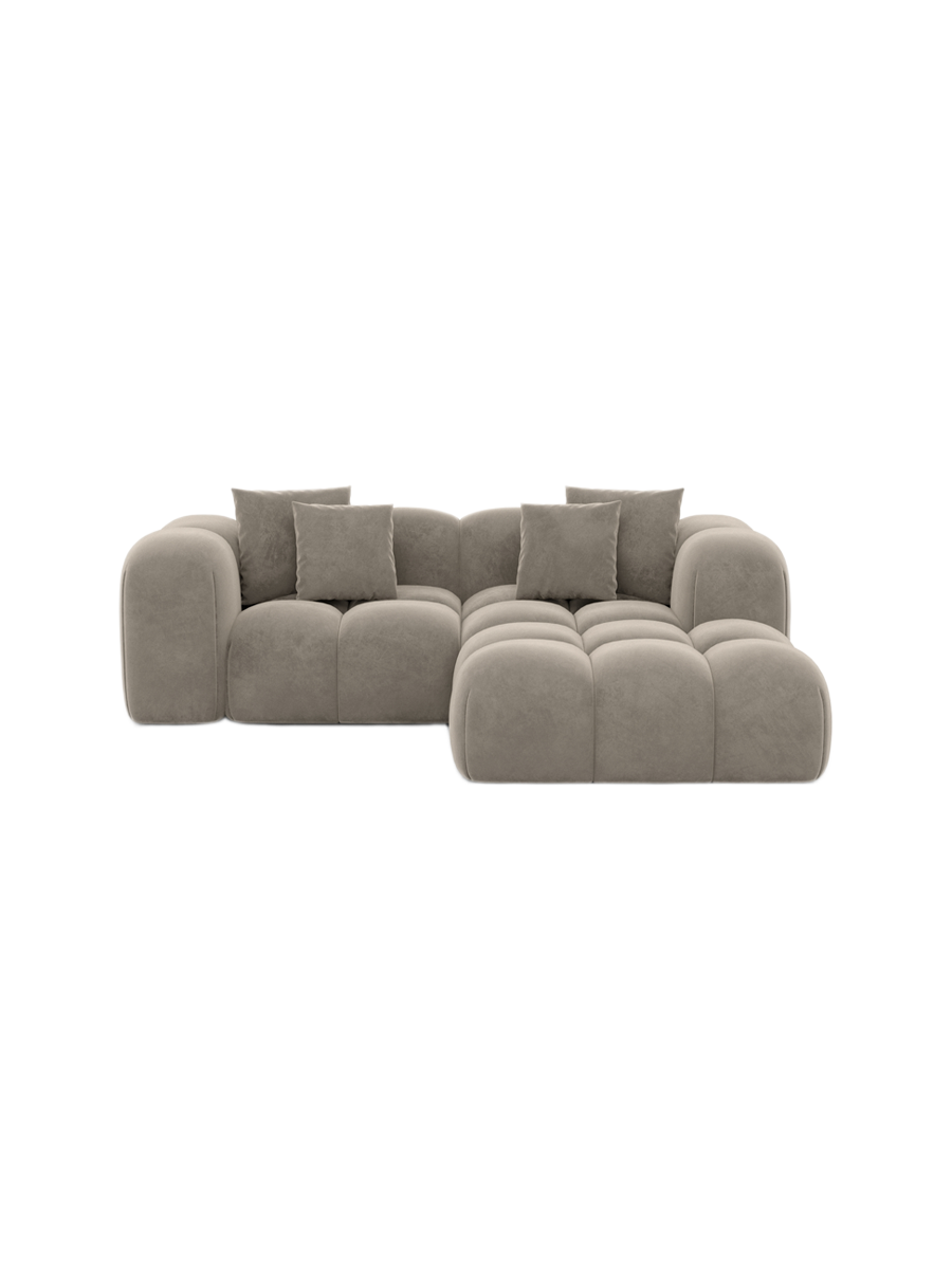 
3-Sitzer Design Ecksofa „Alba Studio“ mit Samtbezug - Samtbezug Königsblau / Eckteil links