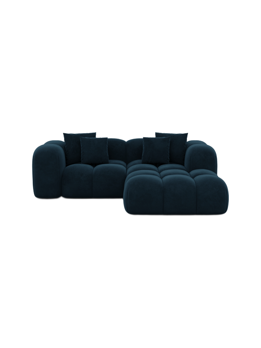 
3-Sitzer Design Ecksofa „Alba Studio“ mit Samtbezug - Samtbezug Königsblau / Eckteil links