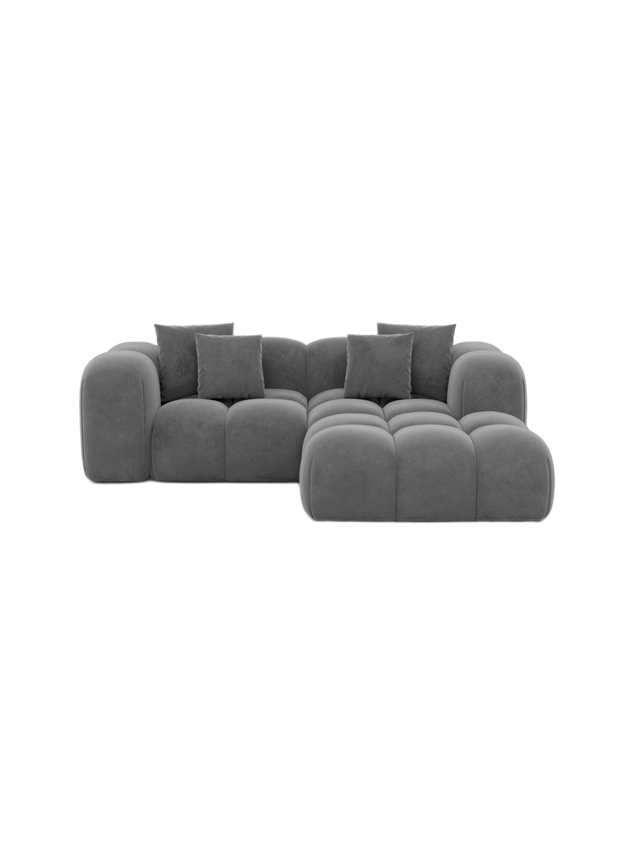 
3-Sitzer Design Ecksofa „Alba Studio“ mit Samtbezug - Samtbezug Königsblau / Eckteil links