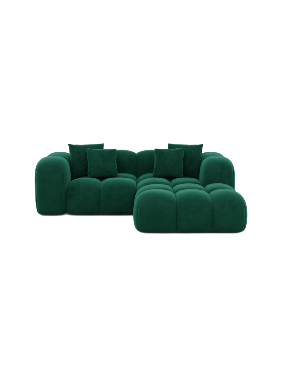 
3-Sitzer Design Ecksofa „Alba Studio“ mit Samtbezug - Samtbezug Königsblau / Eckteil links
