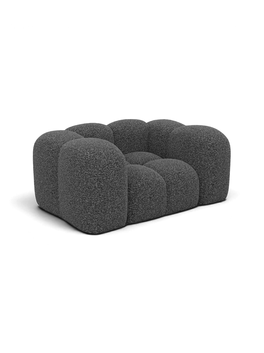 
Fauteuil lounge design « Alba » avec revêtement bouclé - Bouclé Graphit