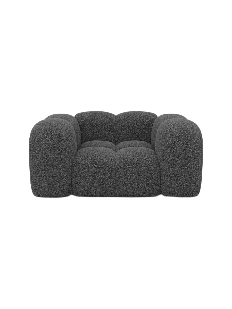 
Design Loungesessel „Alba“ mit Bouclé-Bezug - Bouclé Graphit