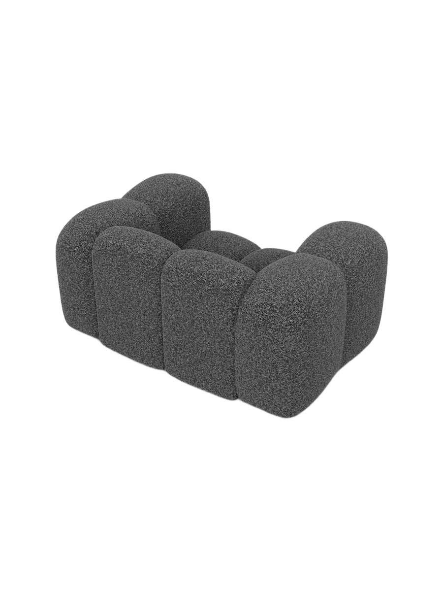 
Design Loungesessel „Alba“ mit Bouclé-Bezug - Bouclé Graphit
