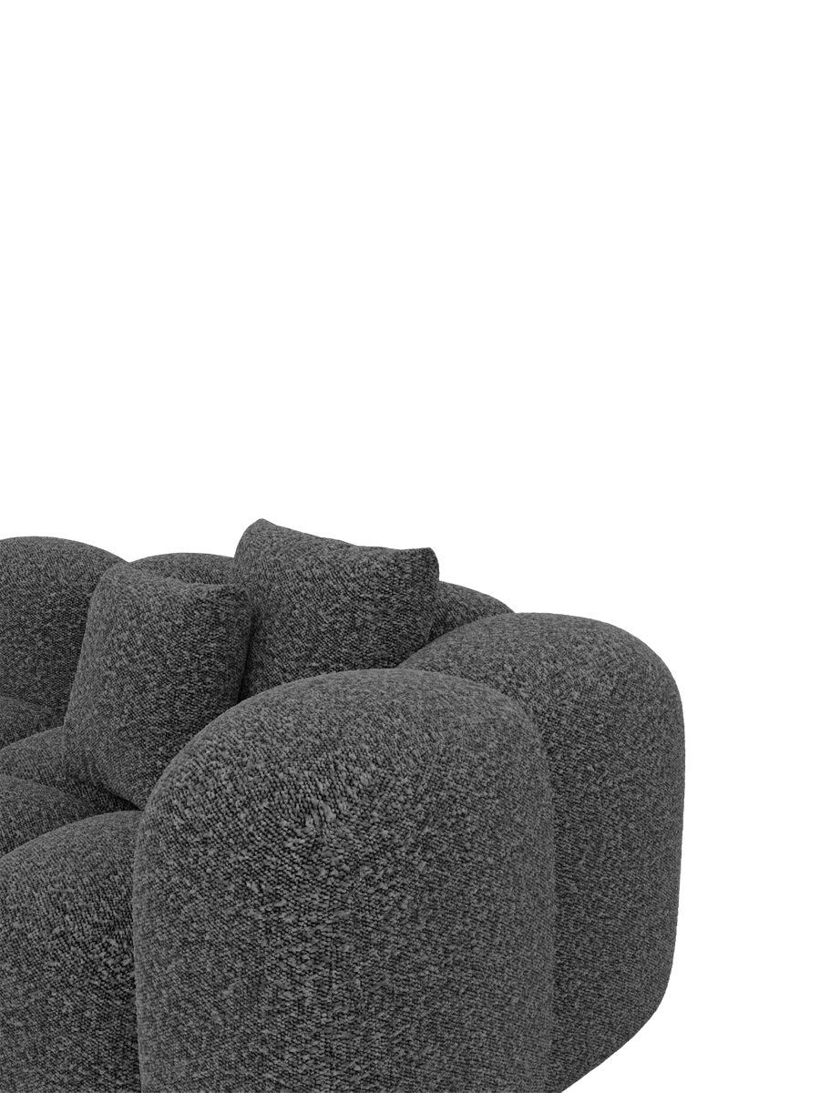 
Design Loungesessel „Alba“ mit Bouclé-Bezug - Bouclé Graphit