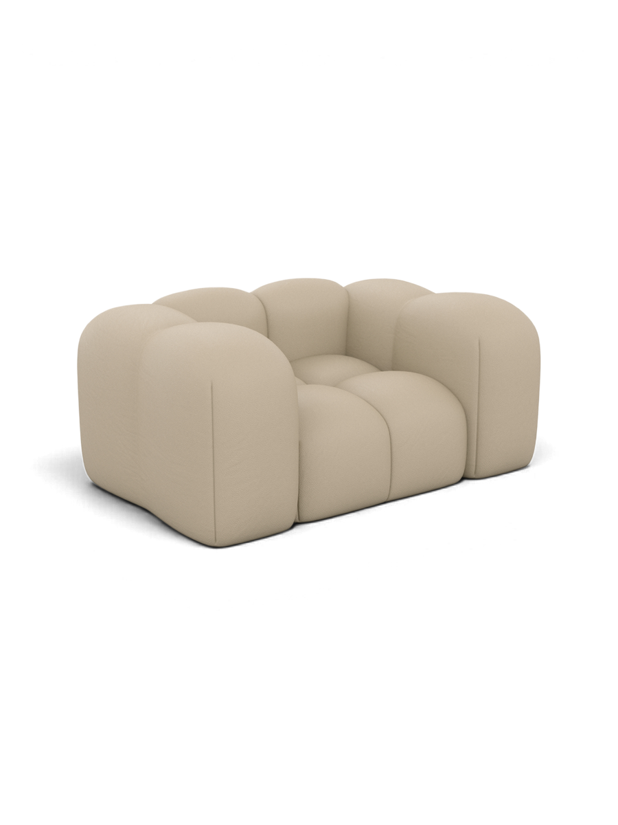 
Poltrona lounge di design in vera pelle “Alba” - Vera pelle Beige