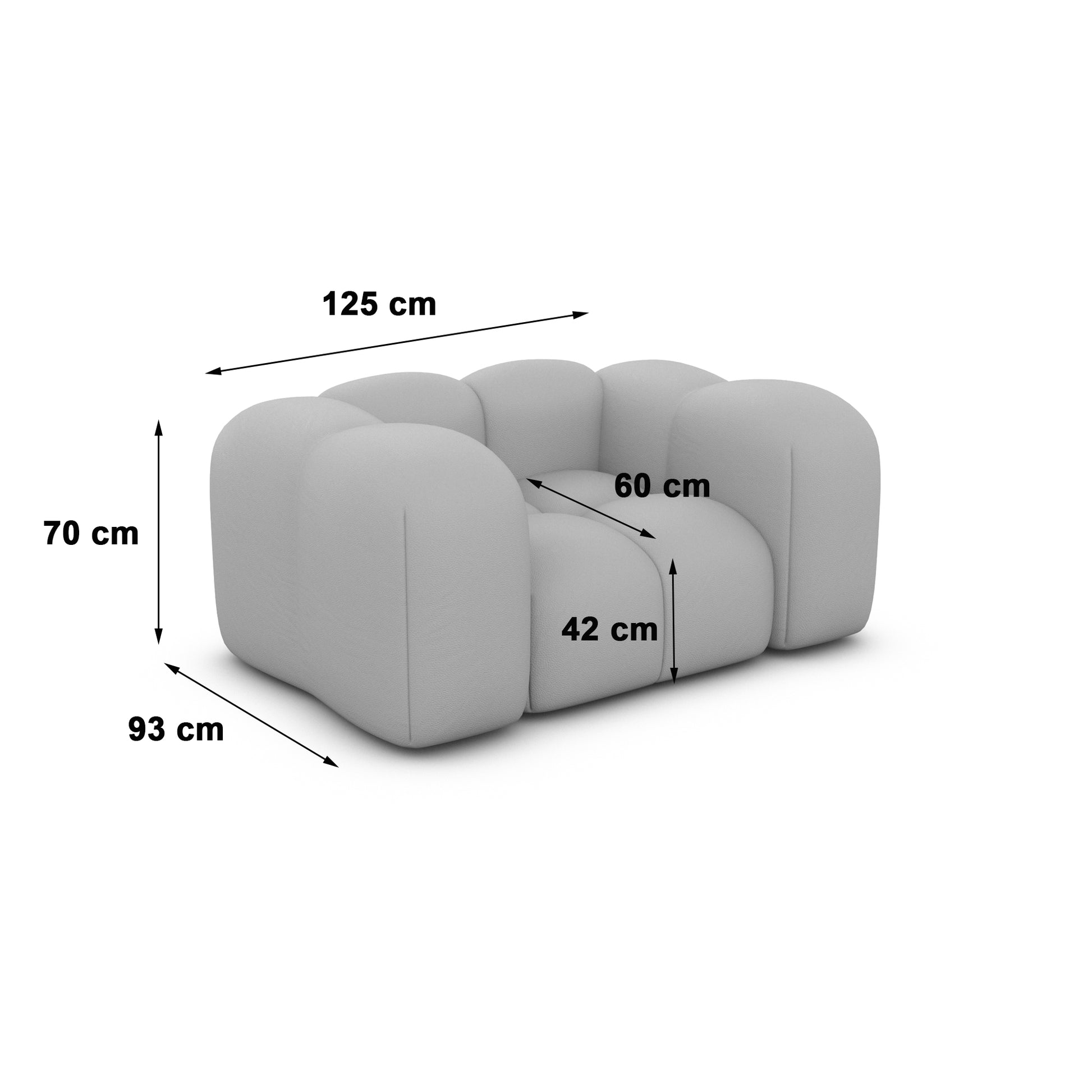 
Echtleder Design Loungesessel „Alba“ - Echtleder Beige