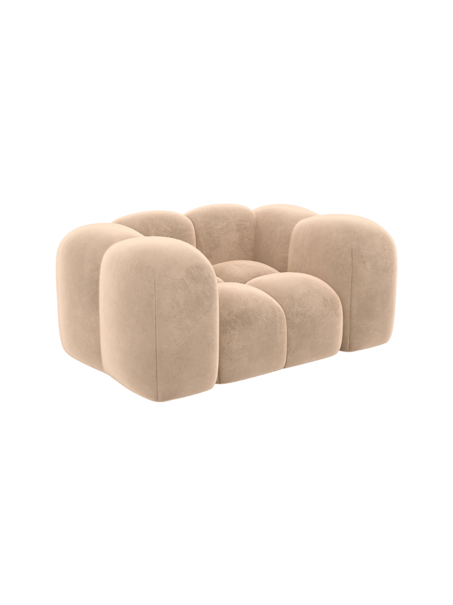 
Design Loungesessel „Alba“ mit Samtbezug - Samtbezug Königsblau