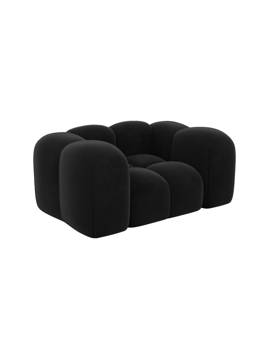 
Design Loungesessel „Alba“ mit Samtbezug - Samtbezug Königsblau