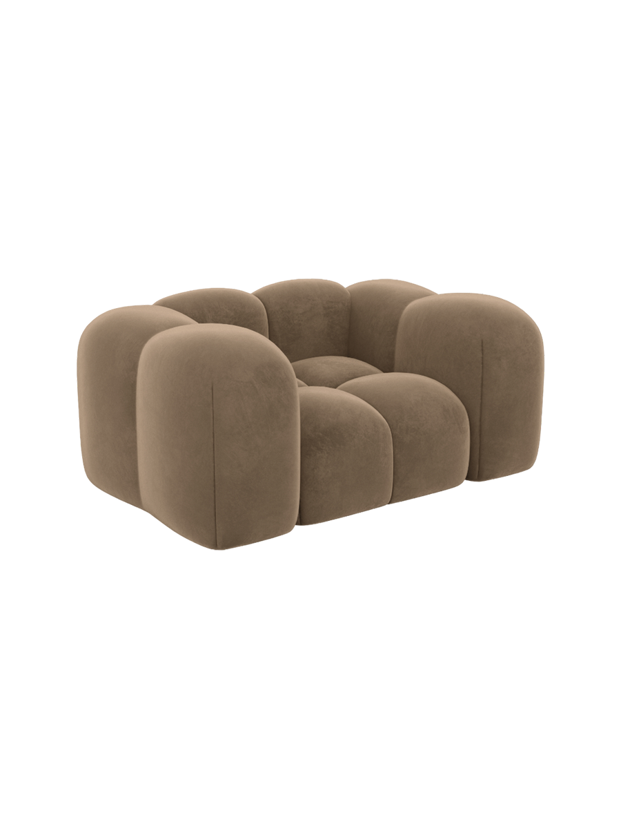 
Design Loungesessel „Alba“ mit Samtbezug - Samtbezug Königsblau