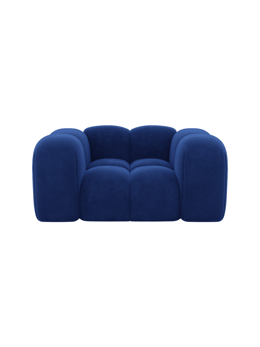 
Design Loungesessel „Alba“ mit Samtbezug - Samtbezug Königsblau
