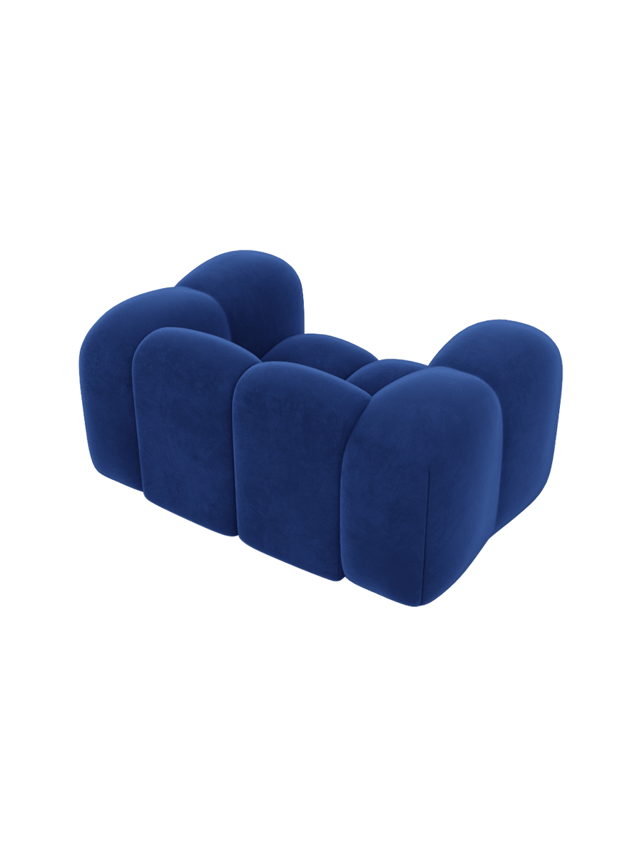
Design Loungesessel „Alba“ mit Samtbezug - Samtbezug Königsblau