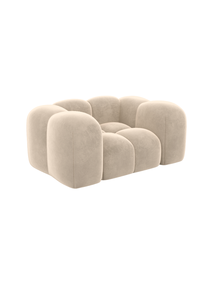 
Design Loungesessel „Alba“ mit Samtbezug - Samtbezug Königsblau