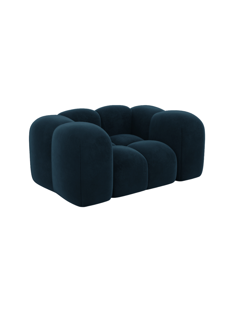 
Design Loungesessel „Alba“ mit Samtbezug - Samtbezug Königsblau