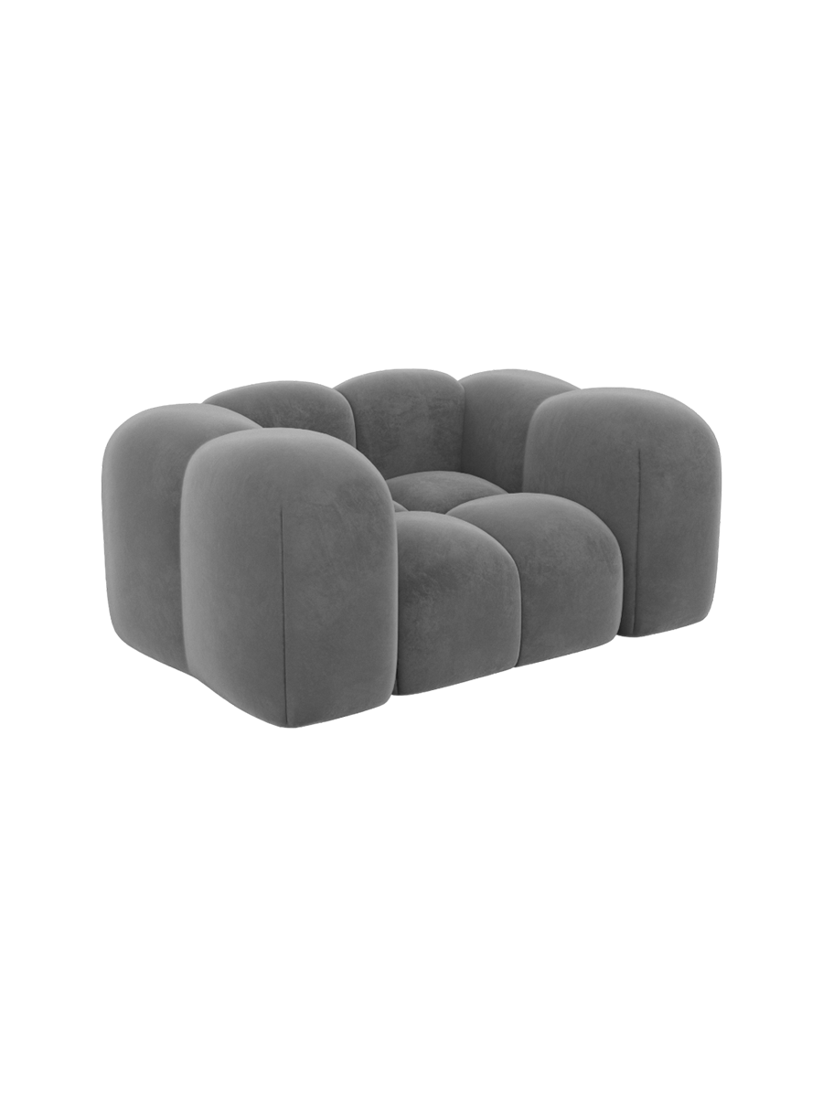 
Design Loungesessel „Alba“ mit Samtbezug - Samtbezug Königsblau