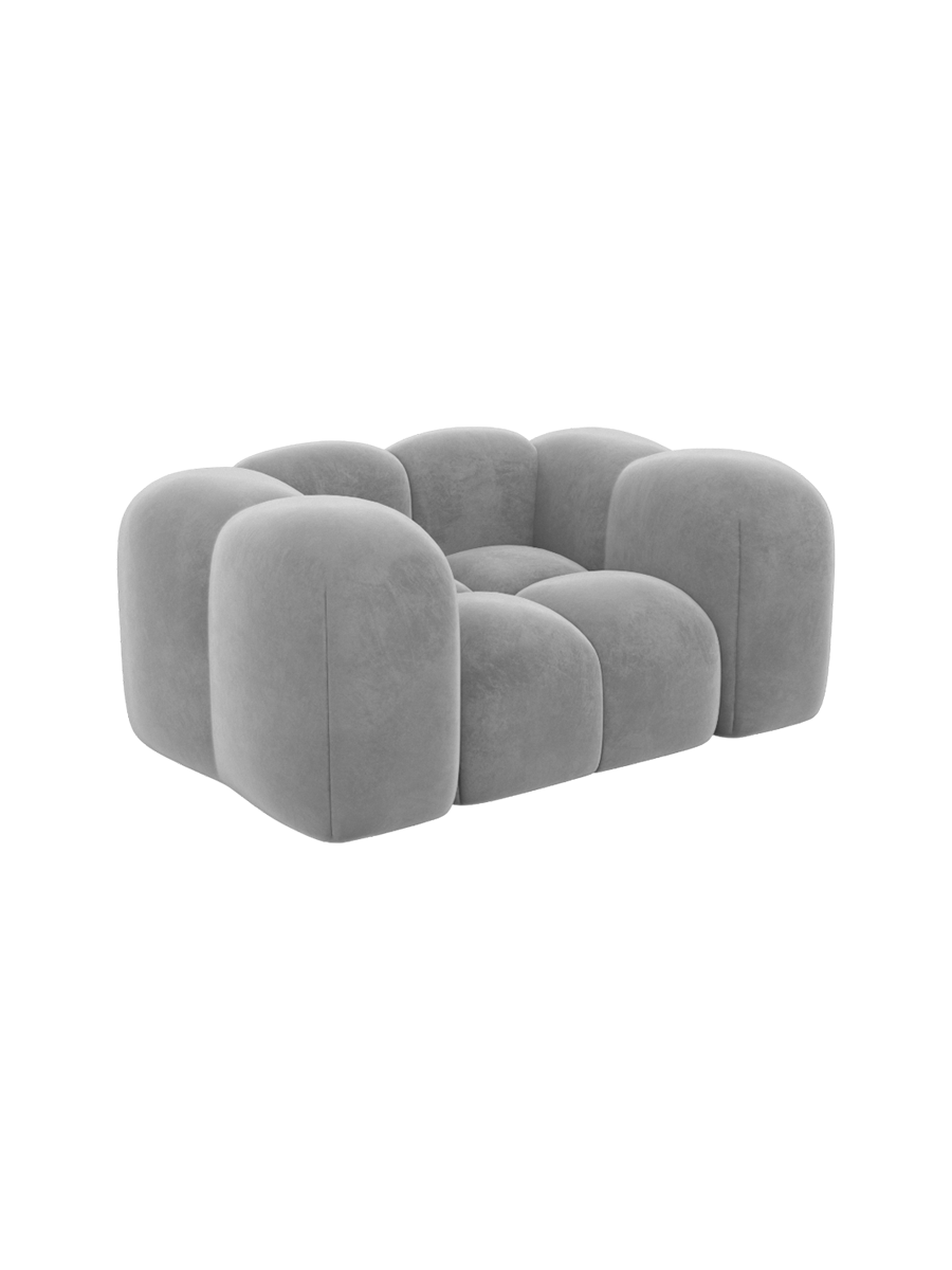 
Design Loungesessel „Alba“ mit Samtbezug - Samtbezug Königsblau