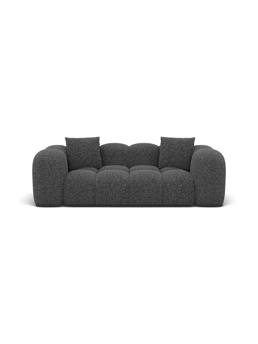 
Canapé design 2 places « Alba » avec revêtement bouclé - Bouclé Graphit