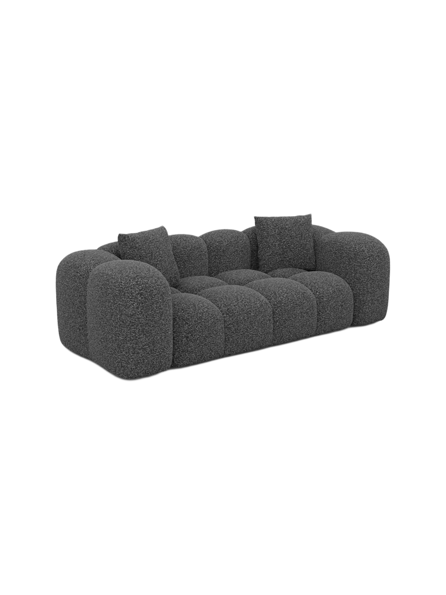 
2-Sitzer Design Sofa „Alba“ mit Bouclé-Bezug - Bouclé Graphit